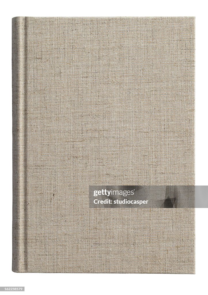 Isolated photo of a fabric covered book cover