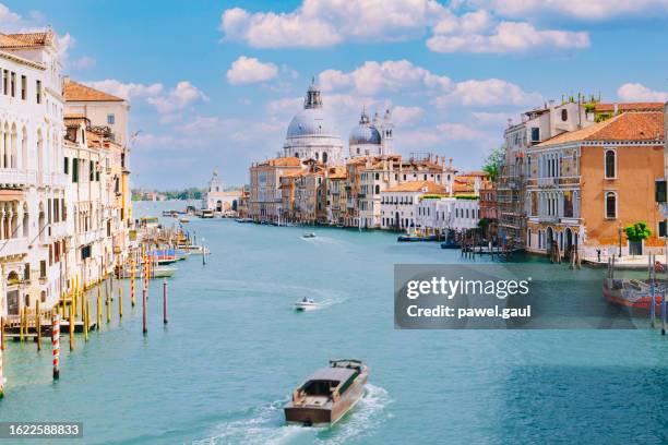 grand canal aerial view in venice italy - venice italy stock pictures, royalty-free photos & images