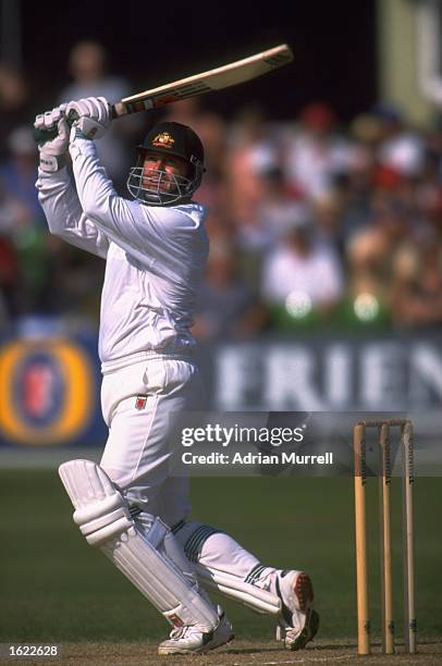 Mark Taylor the Australian captain, plays a shot during the Fifth Ashes Test Match against England at Trent Bridge in Nottingham, England. Australia...