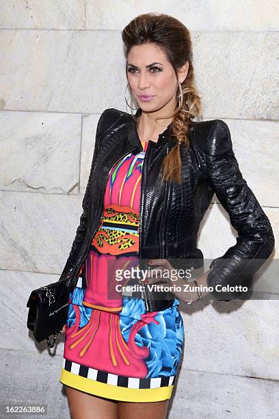 Melissa Satta attends the Just Cavalli fashion show during Milan Fashion Week Womenswear Fall/Winter 2013/14 on February 21, 2013 in Milan, Italy.
