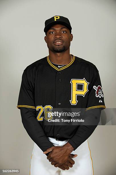 Felix Pie of the Pittsburgh Pirates poses during Photo Day on February 17, 2013 at McKechnie Field in Bradenton, Florida.