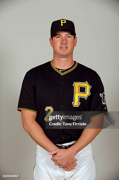 Brad Hawpe of the Pittsburgh Pirates poses during Photo Day on February 17, 2013 at McKechnie Field in Bradenton, Florida.