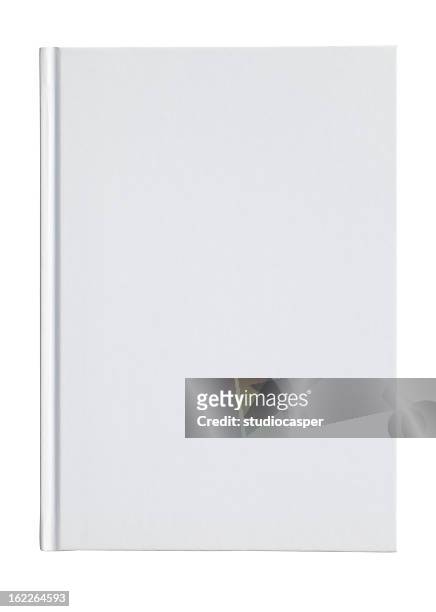 blank white book cover on a white background - blank book stock pictures, royalty-free photos & images