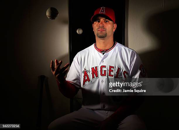 Albert Pujols poses during the Los Angeles Angels of Anaheim Photo Day on February 21, 2013 in Tempe, Arizona.