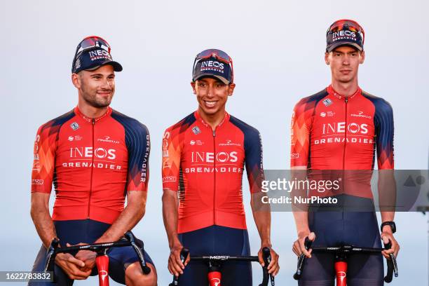 Laurens De Plus, Egan Bernal, Thymen Arensman of Ineos Grenadiers during the La Vuelta 23 Team Presentation of the 78th Tour of Spain 2023. On August...