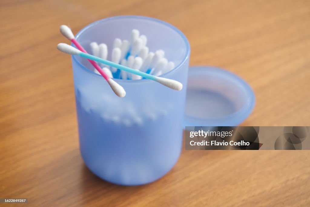 Cotton swabs close-up