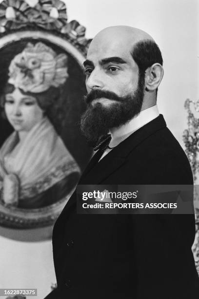 Portrait de Charles Denner sur le tournage du film 'Landru', le 14 juin 1962, à Paris.