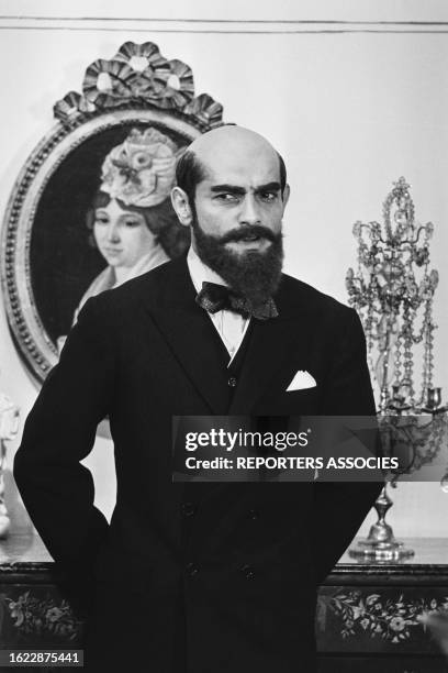 Portrait de Charles Denner sur le tournage du film 'Landru', le 14 juin 1962, à Paris.