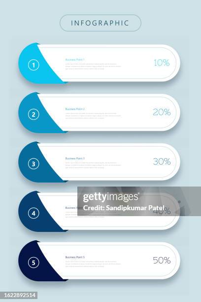 presentation business infographic template with 5 options - 5 stages infographic stock illustrations