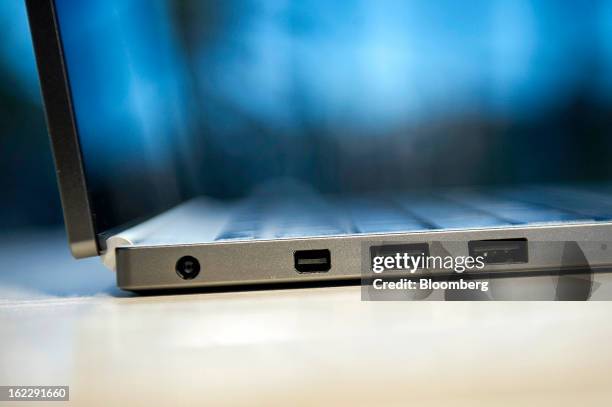 New Google Inc. Chromebook Pixel laptop is displayed for a photograph during a launch event in San Francisco, California, U.S., on Thursday, Feb. 21,...