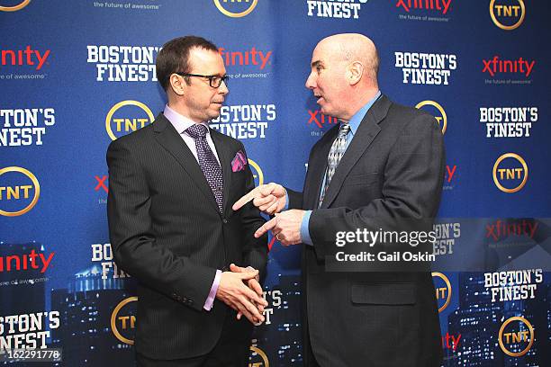 Donnie Wahlberg and Dan Linskey attend TNT's "Boston's Finest" premiere screening at The Revere Hotel on February 20, 2013 in Boston, Massachusetts.