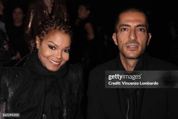 Janet Jackson and Wissam al Mana attend the Sergio Rossi presentation cocktail during Milan Fashion Week Womenswear Fall/Winter 2013/14 on February...