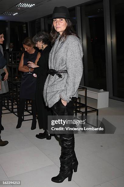 Emmanuelle Alt attends the Sergio Rossi presentation cocktail during Milan Fashion Week Womenswear Fall/Winter 2013/14 on February 21, 2013 in Milan,...