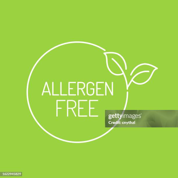 allergen free label design vector illustration - peanuts stock illustrations