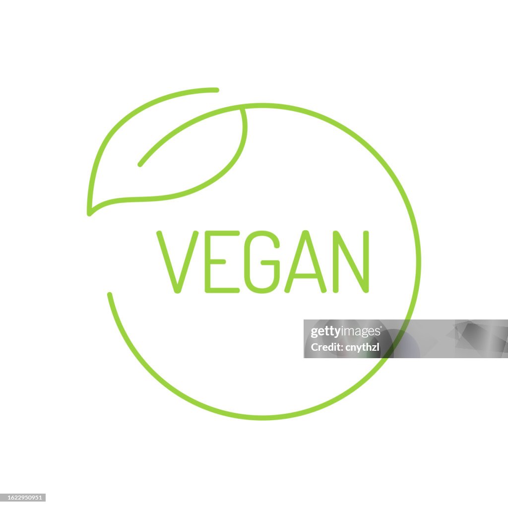 Vegan Concept Label Design Vector Illustration