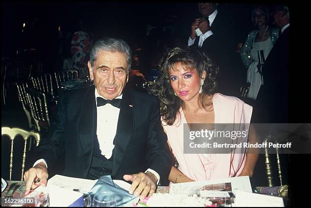 Akram Ojjeh and his wife at the Vogue magazine party in Paris, 1985 .