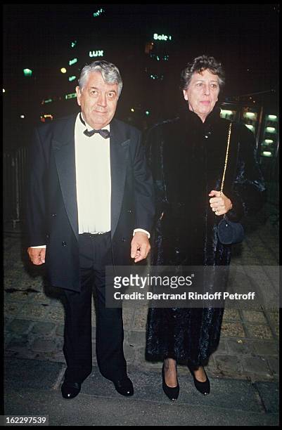 Joseph Poli and his wife at the "7 d'Or" TV Awards Ceremony, 1987.