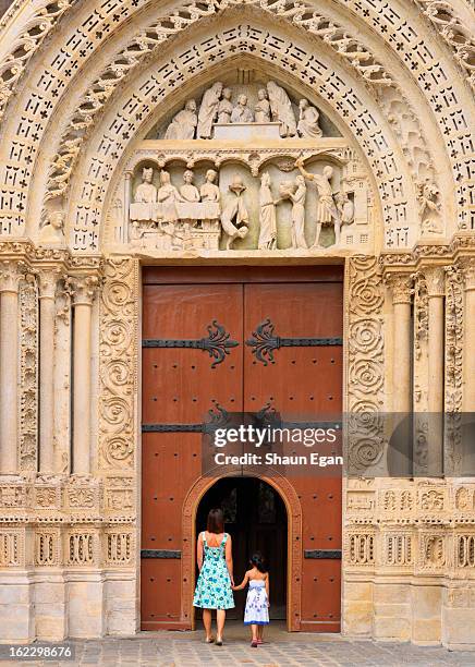 france, normandy, rouen, notre dame cathedral - entering church stock pictures, royalty-free photos & images