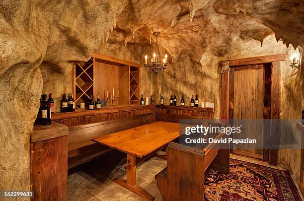 wine cellar with sitting area - concord massachusetts stock pictures, royalty-free photos & images