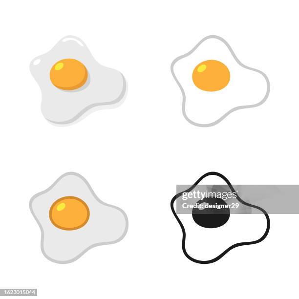 fried egg icon set. - animal egg 幅插畫檔、美工圖案、卡通及圖標