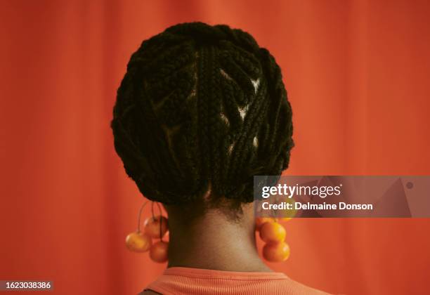 close up of beautiful braided hair. stock photo - braided hair imagens e fotografias de stock