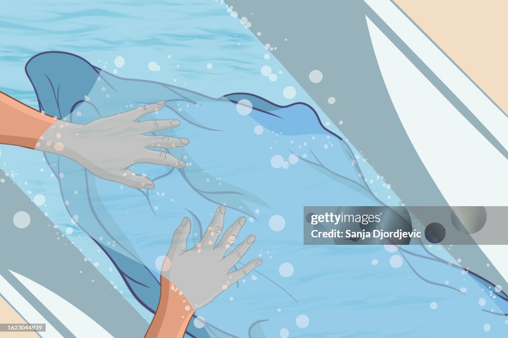 Hands washing sleeping bag