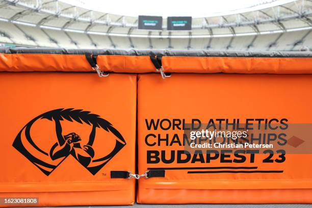 General view inside the stadium ahead of the World Athletics Championships Budapest 2023 at National Athletics Centre on August 18, 2023 in Budapest,...