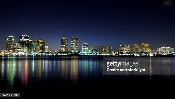 west palm beach, florida skyline - palm beach florida stock pictures, royalty-free photos & images
