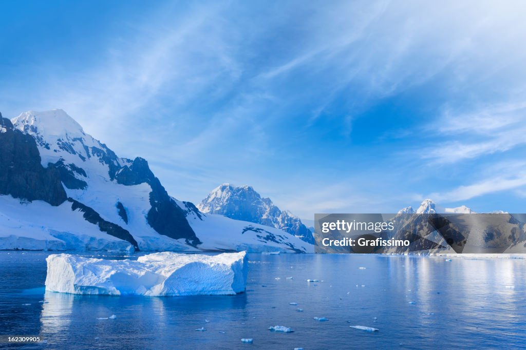 Antarctica Lemaire Channel snowy mountain