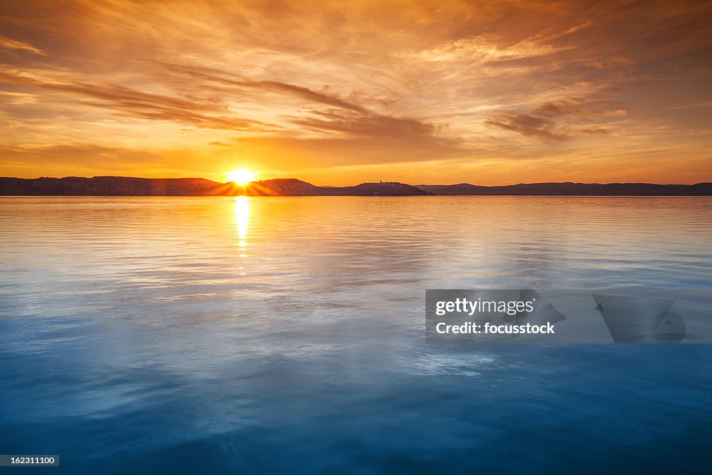 Sunset over water