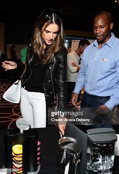 Model Alessandra Ambrosio attends Kari Feinstein's Pre-Academy Awards Style Lounge at W Hollywood on February 21, 2013 in Hollywood, California.