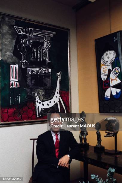 Le peintre Claude Picasso chez lui le 10 mars 1986