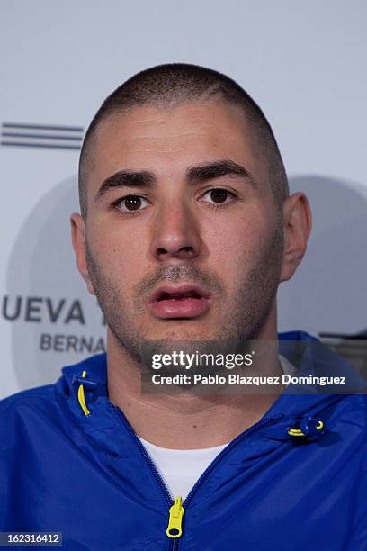 Real Madrid player Karim Benzema attends Adidas Store Re-Opening at Estadio Santiago Bernabeu on February 21, 2013 in Madrid, Spain.