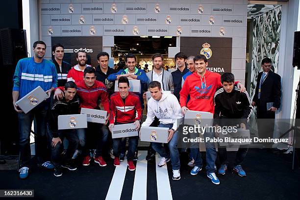 Real Madrid football and basketball players Felipe Reyes, Carlos Suarez, Angel Di Maria, Sergio Rodriguez, Antonio Adan, Ricardo Carvalho, Jose...