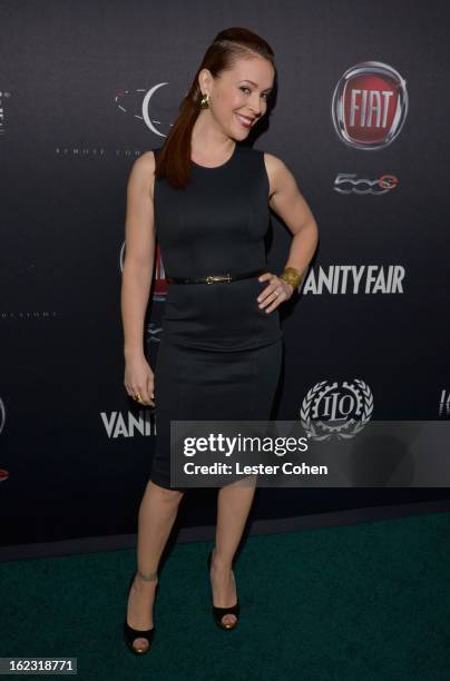 Actress Alyssa Milano attends Vanity Fair and the Fiat brand Celebration of Una Notte Verde with Hans Zimmer and Ron Howard in support of The...