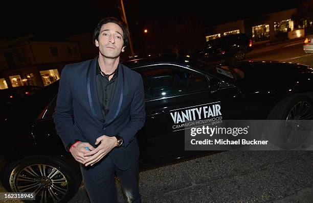 Actor Adrien Brody attends Vanity Fair and the Fiat brand Celebration of Una Notte Verde with Hans Zimmer and Ron Howard in support of The United...
