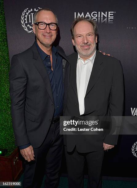 Publisher of Vanity Fair Edward Menicheschi and Composer Hans Zimmer attend Vanity Fair and the Fiat brand Celebration of Una Notte Verde with Hans...