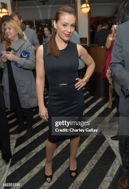 Actress Alyssa Milano attends Vanity Fair and the Fiat brand Celebration of Una Notte Verde with Hans Zimmer and Ron Howard in support of The...