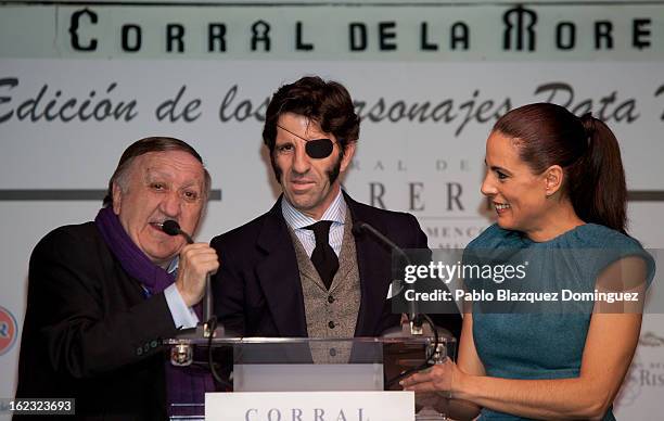 Alvaro Luis, Juan Jose Padilla and Alicia Senovilla attend the 'Pata Negra' Awards at Corral de la Moreria on February 21, 2013 in Madrid, Spain.