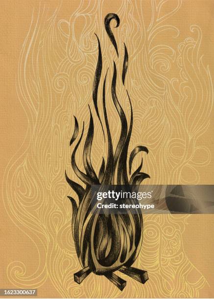 bonfire flow - fertilizer stock illustrations