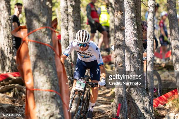 Vallnord Pal Arinsal, Andorra Adrien BOICHIS of FRANCE competes in the UCI Cross-country Short Track World Cup u23 training for women during the UCI...