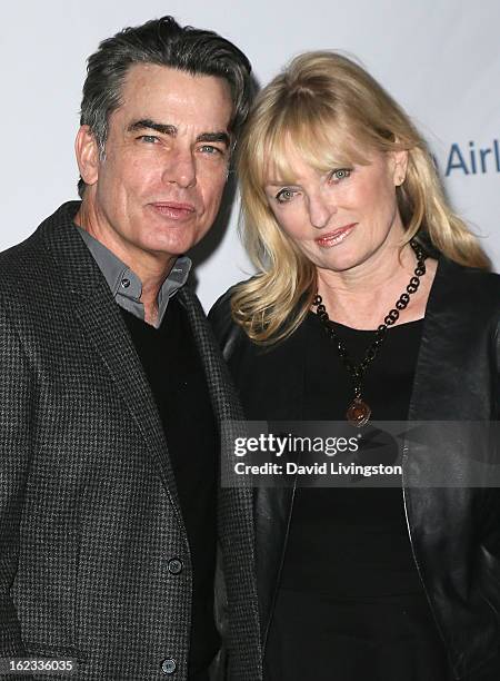 Actor Peter Gallagher and wife Paula Wildash attend the 8th Annual "Oscar Wilde: Honoring The Irish In Film" Pre-Academy Awards Event at Bad Robot on...