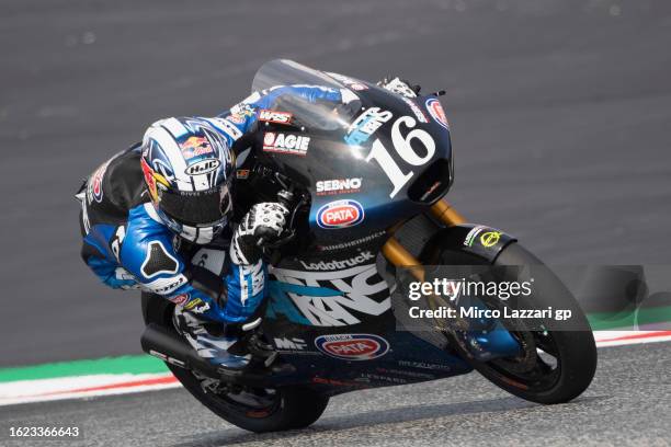 Joe Roberts of USA and Italtrans Racing Team rounds the bend during the MotoGP of Austria - Free Practice at Red Bull Ring on August 18, 2023 in...