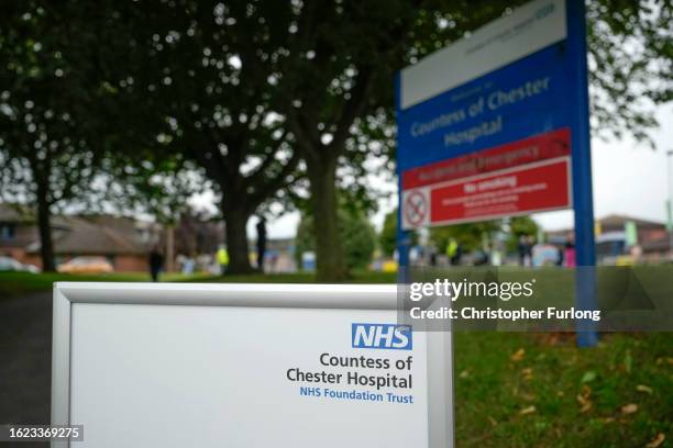 General view of the Women and Children's Building at the Countess of Chester Hospital on August 18, 2023 in Chester, England. Lucy Letby, a former...