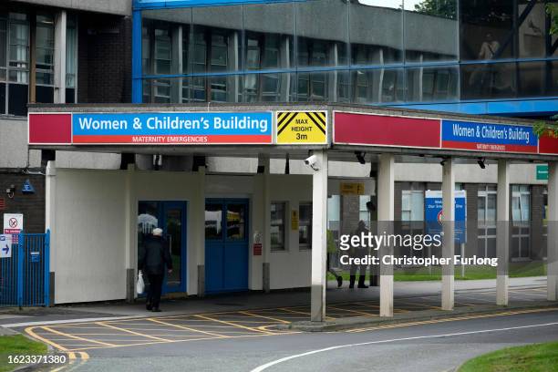 General view of the Women and Children's Building at the Countess of Chester Hospital on August 18, 2023 in Chester, England. Lucy Letby, a former...