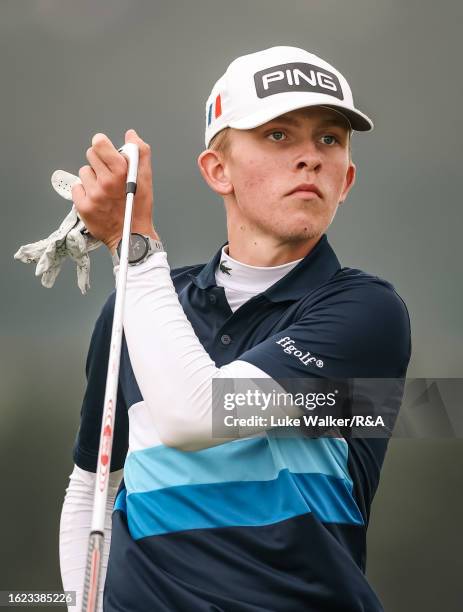 Hugo Le Goff of France on Day Four of the R&A Boys' Amateur Championship at Ganton & Fulford Golf Clubs on August 18, 2023 in Scarborough, England.