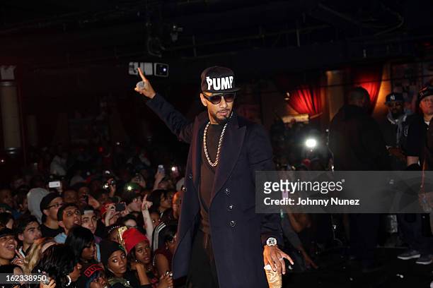 Swizz Beatz performs at Waka Flocka's "Thank You To Hip Hop" concert at BB King on February 21 in New York City.