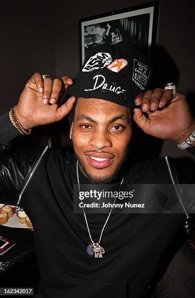 Waka Flocka Flame backstage at his "Thank You To Hip Hop" concert at BB King on February 21 in New York City.