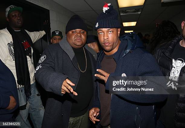 Fred The Godson and Allah Adams attend Waka Flocka's "Thank You To Hip Hop" concert at BB King on February 21 in New York City.