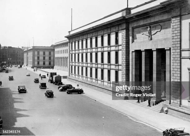 Nazi Germany, the Reich Chancellery in Berlin, 1937. Architect: Speer.